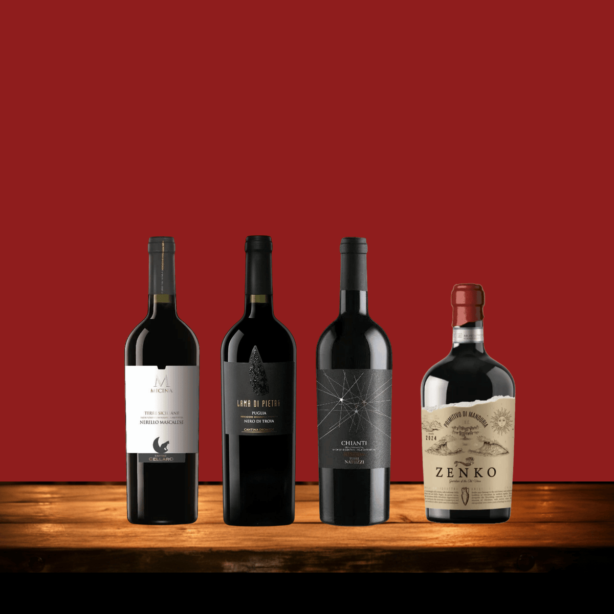 Italian Reds Four - 4 Bottle Italian Red Wine Gift Pack - DiVino.com.au