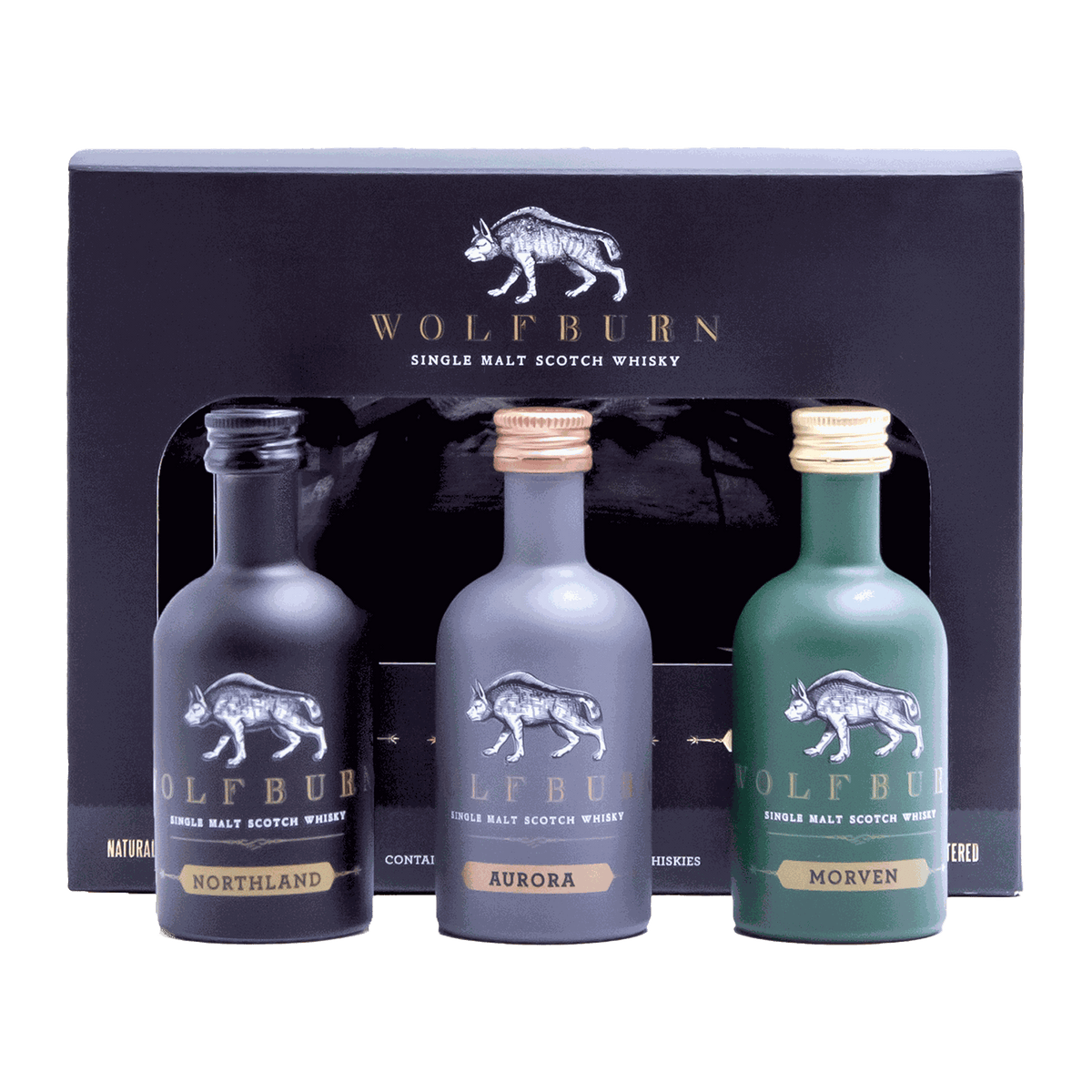 Wolfburn 3 Pack Miniature 50ml x1 Northland, x1 Aurora, x1 Morven - DiVino.com.au