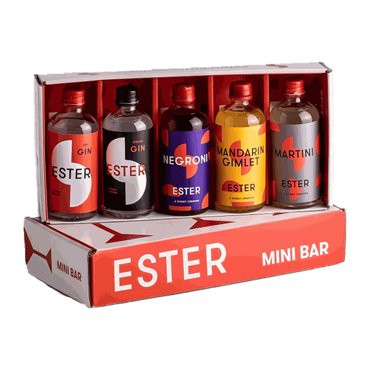 Ester Gin Full Flight Dry Gin, Strong Gin, Negroni, Martini, Mandarin Gimlet 5x100ml - DiVino.com.au