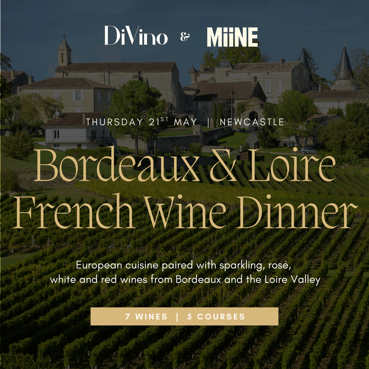 Bordeaux & Loire French Wine Dinner at MIINE Restaurant Newcastle