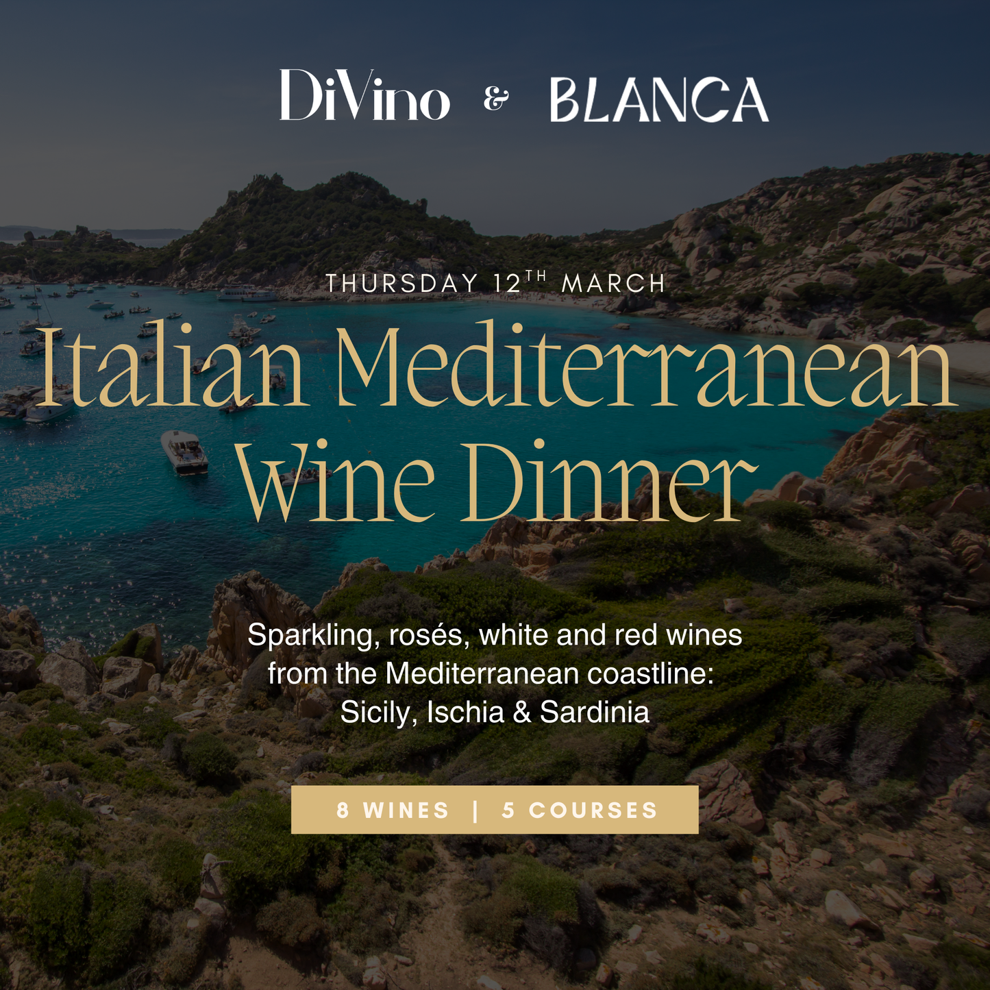Italian Mediterranean Wine Dinner at Blanca Honeysuckle