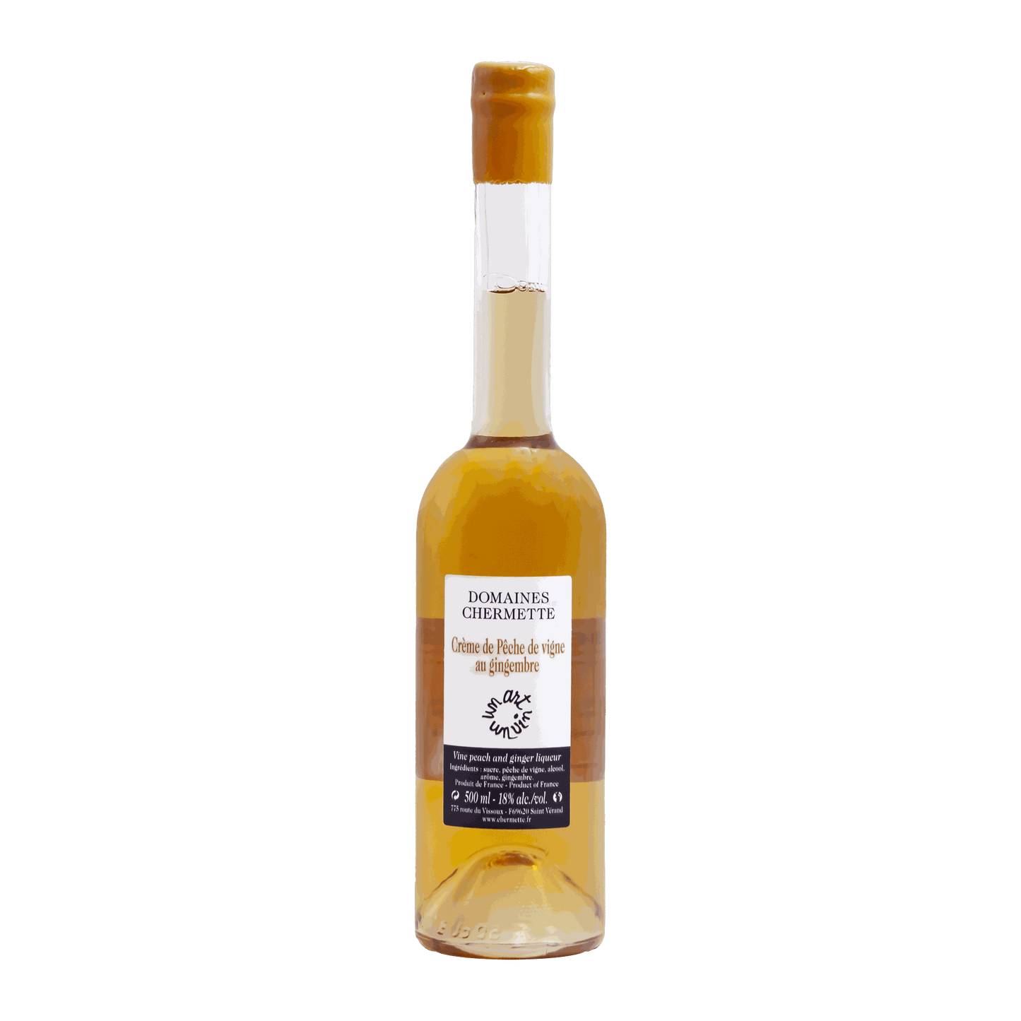 Domaine Chermette Crème de Pêche de Vigne au Gingembre 500ml - DiVino.com.au