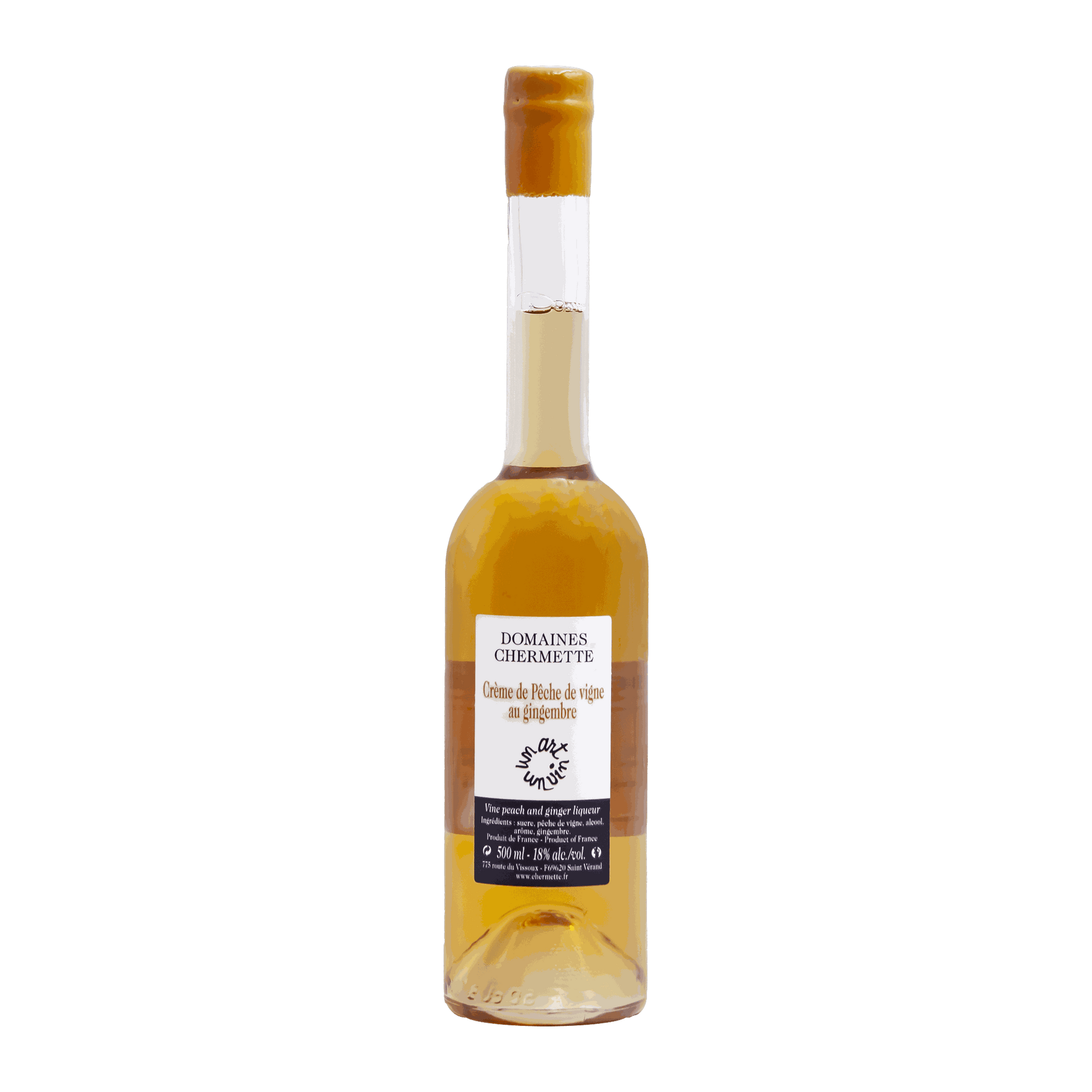 Domaine Chermette Crème de Pêche de Vigne au Gingembre 500ml - DiVino.com.au