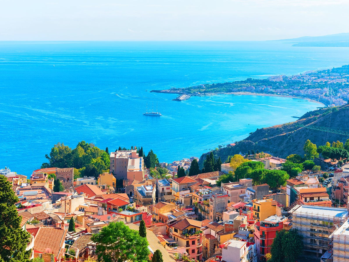 Sicilian coastal town overlooking the sea